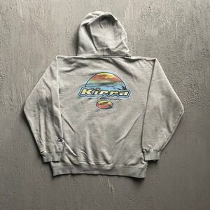 Vintage Graphic Pullover Hoodie Mens Large Grey 90s Kirra Surf Company